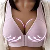 Sexy Plus Size Push Up Bra Front Closure Solid Color Thread Free lette Seamless s For Women L220727