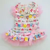 Dog Apparel Pet Strawberry Cake Dress For Girls Cat Sweet Gauze Princess Lace Clothes Summer Bow Skirt Puppy KittenDog