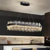 Lampadario di cristallo con motivo interno di lusso Lampade a LED a sospensione Nero/Oro Apparecchio di illuminazione per soggiorno, sala da pranzo, camera da letto