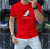 Zomer Casual Letter Drukken T-shirts 2022 Nieuwe katoen vijf puntig sterren borduurwerkontwerp Korte mouw mode ronde nek halve mouw tees rood zwart witte m-4xl