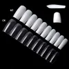 500 st transparent naturlig färg False Nails Pop Ballet Stiletto Coffin Round Square Fake Sticker Full Cover Tips 220716