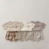 Ensembles de vêtements 2022 Baby Girl Vêtements d'été mignons Bear Fruit Imprimé manches courtes Boy Boy confortable Coton Coton 835