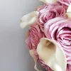 Круглые свадебные цветы розовые розовые белые калта лилии шелковые свадебные букеты de mariage искусственное жемчужное