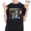 Camiseta de algodão preto masculino de Harajuku moda de hip hop com suco wrld cantor