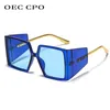 OEC CPO Vintage Punk Square Sunglasses Women Brand Oversized Steampunk Sun Glazen voor mannen Retro UV400 Lunette EIL 220705