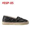 2024 Kadınlar Sıradan Ayakkabı Vintage Platform Espadrilles Kız Buzağı Bej Web Moda Klasik Çiçek Düz Alt Ayakkabı Boyutu 36-42 Kutu #ESP-08