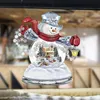 Juldekorationer Tree Snowman Santa Claus Rotating Sculpture Train Window Stickers PVC 20 30CMCHRISTMAS7403398