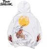 Mannen hiphop hoodie sweatshirt geborduurde bloemen volle maan konijn harajuku streetwear trui katoen herfst hipster 220325
