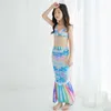 Mermaid 31 Two-Pieces Colors Kids Swimsuits Cute Baby Girls Seven-color Print Rainbow Bodysuits Set With Cap Swimwear Fashion Comfortable