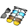 Hjyfino 5 lenes ímãs Óculos de sol espelhados espelhados em óculos de clipes homens polarizados prescripti myopia 2205514