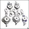 Key Rings Jewelry 6Styles Snap Button Chains Crystal Owl 18Mm Keychains Keyring For Women Drop Delivery 2021 Dh0Sx