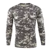 Tattico Militare Camouflage T Shirt Uomo Traspirante Quick Dry US Army Combat Manica Lunga Fitness Streetwear Multicam T-Shirt 220401