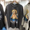 T-shirts masculins surdimensionnés Nice T-shirt vintage lavé Femmes Femmes de qualité Portrait Lettre imprimé Tops T-shirt à manches courtes Summermen's