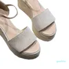 Sandalias de diseñador de moda, sandalias deslizantes para mujer, zapatos, zapatillas de tacón alto para mujer, zapatillas planas anchas de verano sexis, zapatos de tacón
