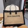 デザイナーバッグ RIVE GAUCHE トート ショッピングバッグ レディース ハンドバッグ リネン ラージ ビーチ ハンドバッグ 高級 旅行 高品質 ファッション トート 38 cm または 48 cm