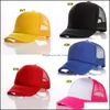 21 färger Kids Baseball Cap Adt Mesh Caps Blank Trucker Kepsar Snapback Girls Boys Toddler GH627 Drop Leverans 2021 Tillbehör Baby Matern