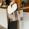 Bolsos grandes de hombro para mujer, bolsos grandes de cuero a la moda de lujo para compras de diseñador a cuadros, bolsos de viaje para fiesta, bolsos para ordenador portátil para mujer 2022