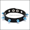 Charm Bracelets Fashion Spiked Faux Leather Bangle Punk Gothic Delicate C Dh3Nf224W