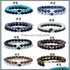 Kralen strengen armbanden sieraden 2 stks/set minnaars armband natuursteen yoga kralen voor mannen vrouwen vriend cadeau 8 mm kralen charm streng Xmas D