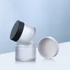 Pots en plastique PET givrés de 50g, pot de crème cosmétique avec couvercle blanc/noir pour baume à lèvres, masque de boue