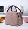 8styles gestreifte Lunchbeutel Proteable Thermal Isoliertes Campus Lebensmittelbeutel Beutel Tasche wasserdichte Picknick -Aufbewahrungsboxbehälter