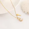 Klassisk designlås nyckelhänge halsband guldpläterad rostfritt stål smycken för kvinnor gåva