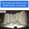 مصباح ضوئي LED LED Flood Light ، 200W 400W 600W مصباح أمان في الهواء الطلق مشرق في الهواء الطلق 60000LM ، 6500K أبيض بارد ، IP65 مقاوم للماء للحديقة ، الفناء ، الحفلات ، الملعب