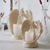 Decorative Objects & Figurines Nordic Retro Angel Girl Wings Led Electronic Candlestick Decoration Home Desktop Decorations Church Furnishin