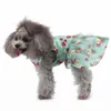 개 의류 옷 중간 크기 여성 귀여운 애완 동물 프린트 스커트 통기 가능한 여름 민소매 셔츠 편안한 도그