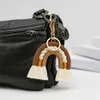 Keychain Woven Rainbow Car Tassel Keyring Holder Bag Wallet Purse Decor Art Rainbow Key Chain Jewelry Gifts Dropship