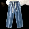 Męskie spodnie jeansowe Casual Vintage workowate ubrania spodnie z prostymi nogawkami koreański moda mężczyzna Streetwear Pop Harajuku spodnie oversize J220629