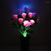 야간 조명 LED 램프 마법에 걸린 장미 화려한 변화 소녀를위한 가정 장식의 꽃 크리스마스 발렌타인 데이 선물