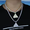 Chokers Hip Hop Full Miami Bling CZ Triangel Egyptisk Pyramid Iced Out Hängsmycken För Kvinnor Män Illuminati Smycken Charm Tennis ChainChokers