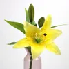 Dekoratif Çiçek Çelenkleri Başlar Gerçek Touch Yapay Zambak Düğün Gelin İpek Sahte Çiçek Buket Beyaz Bitkiler Noel Ev Partisi Deco