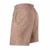 Herrshorts faux metallbräda rose guld glitter metall tryck strand dragkammare roliga tullar badstammar stora sizemen's