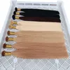 Fusion Italian Keratin Flat Tip Prebonded Hair Extension Remy Real Human Hair 1426 inch Silky Straight Dark Brown Black Blonde B9009411