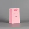 Gift Wrap Pink Cardboard Simple Paper Bag Kraft Candy Box Handle Wedding Party Shopping Tote Custom LogoGift