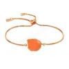 Pulseras con abalorio de cadena ajustable de piedra de cristal Natural Irregular para mujer chica fiesta Club joyería de moda hecha a mano