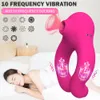 10 Frequency Vibrating Penis Ring sexy Shop Female Masturbator Sucking Nipple Massager Clit Stimulator Erotic Toys for Couple