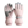 Cinq doigts gants imperméables hiver femmes neige Snowboard chaud flocon de neige imprimé Ski pour temps froid réglable