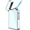 Newest Electronic Lighter Arc Windproof Pulse USB Rechargeable Electric Cigar Cigarette Smoking Gas Butane jet Lighters