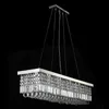 Pendant Lamps Black Rectangular Restaurant Chandelier European Led Crystal Modern Simple Lights Creative Bedroom LampsPendant