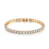 Bracelet de tennis pour femmes, rangée simple, diamants cz, 4mm, rond, complet, chaîne de tennis, bijoux Hip hop, 2302816