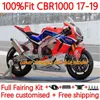 Corps OEM + réservoir pour Honda CBR 1000 CBR1000 RR CC 1000CC 17-19 Bodywork 13NO.2 CBR1000CC CBR1000RR 17 18 19 CBR 1000RR 2017 2018 2019 Injection Moule de moule rouge gris rouge gris rouge