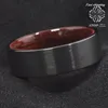 Pierścienie ślubne 8 mm czarny szczotkowany wolfr wolframowy czerwony sandałowy drewno drewniane wkładka pierścionka męska biżuteria rita22