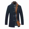 Mannen Wol Blends Wollen Jas Winter Fleece Warme Jassen Thermische Slim Fit Mode Geul Bovenkleding Mannelijke Cappotto Uomo T220810