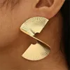 Boucle d'oreille en spirale géométrique irrégulière pour femmes, boucle d'oreille en métal exagérée, Style Punk, bijoux de déclaration, GC1362