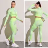 Gym Woman Tracksuit Yoga Set Sport Workout Clothes Seamless Long Hides Fitness Outfit High midja andningsbara leggings sportkläder J220706