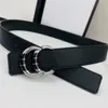 High quality black leather belt for men and women versatile designer brand multi-style letter buckle