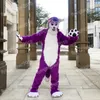 Hallowee Purple Husky Wolf Mascot Costume Najwyższa jakość kreskówka Anime motyw Charakterys Carnival dla dorosłych unisex sukienka Bożego Narodzenia przyjęcie urodzinowe strój na zewnątrz